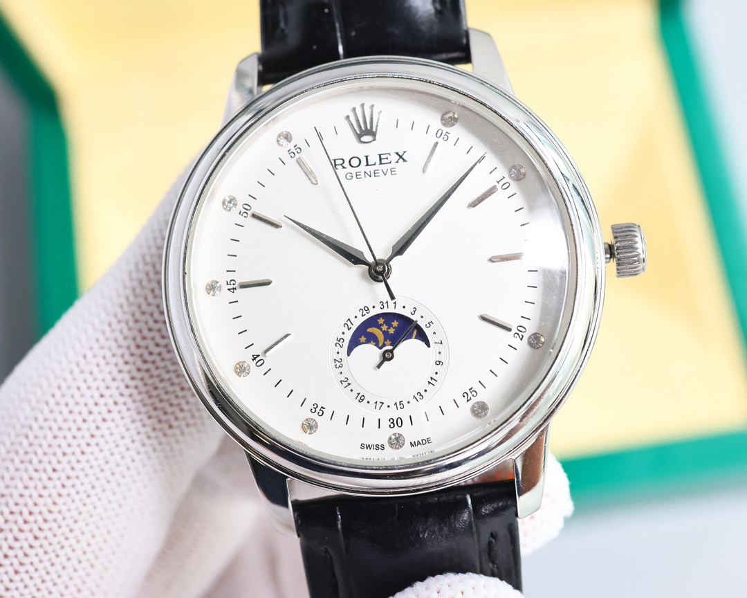 44E42E29-CF95-7CAF-4E97-7A0484A1A70E.jpg Rolex?? Cellini Moonphase-40mm-Leather-White(1:1 replica) - Image 1