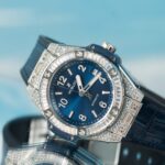 Hublot Replica 11 Watch Big Bang One Click Blue With Full Diamond 39mm