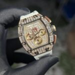 Richard Mille Replica 1:1 Watch RM011 With Full Diamond Rubber Strap 44mm - Image 3