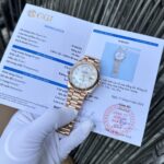 Rolex Best Fake Watch Day-Date Mother Of Pearl Dial Moissanite Gold Wrapped GM Factory 40mm