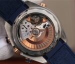 Replica Omega OMF Planet Ocean Master Chronometer SS/RG Blue Bezel Blue Dial Leather Strap A9901 - Image 6