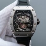 Replica Richard Mille RM057 Dragon Phoenix SS Case Black Dragon Dial Black Rubber Strap