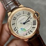 Fake Cartier Watch Ballon Bleu de Rose Gold 42mm Silver Dial Leather Strap WGBB0030 AF(1:1 replica) - Image 9