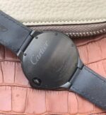 Replica Cartier JF Ballon Bleu 42mm DLC All Black Black Textured Dial Leather Strap A1847 - Image 6