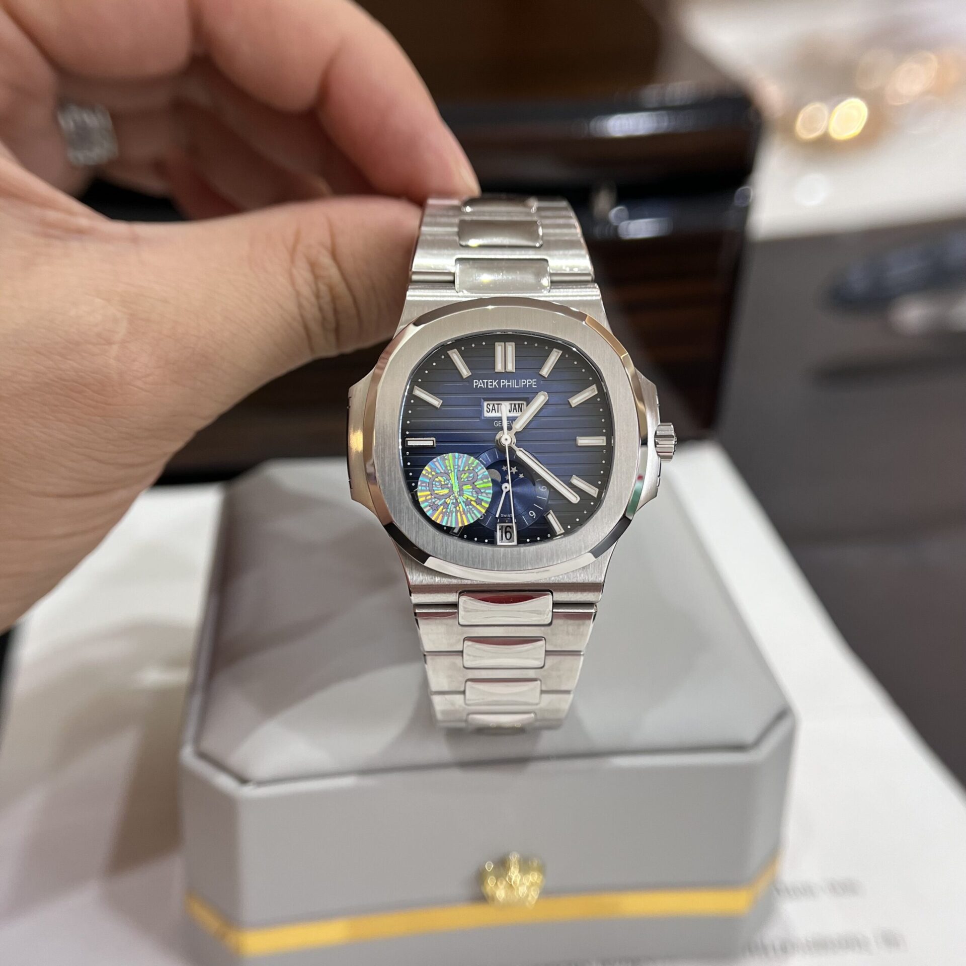 4703CC16-A73A-7677-33DB-5CF0457389D7.jpg Patek Philippe Replica Watches Nautilus 5726G Blue Dial GR Factory 40.5mm - Image 1