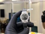 Hublot Classic Fusion Women Dial Gray Copies Watches Full Diamonds Moissanite Hong Kong 33mm - Image 2