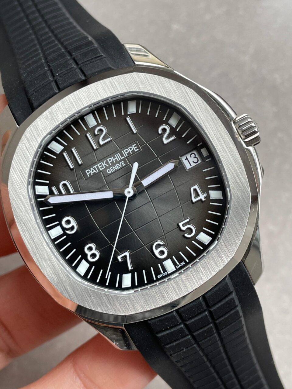4796E2E7-2E69-0D11-E2BD-A4AB8B30C4D4.jpg Replica PATEK PHILIPPE Aquanaut 5167 SS 3KF Best Edition Gray Dial on Black Rubber Strap A324 Super Clone V2 - Image 1