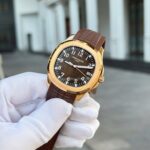 Patek Philippe Aquanaut 5167 Rose Gold Fake Watches Brown Dial Rubber Strap Custom BBF Factory 40mm - Image 2