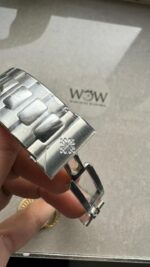 Replica PATEK PHILIPPE PPF Nautilus Chronograph Travel 5990 SS Grey Dial Stick on SS Bracelet A28-520 - Image 11