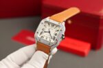 Cartier Santos White Dial Copies Watches Custom Diamonds Moissanite BVF 39.8mm - Image 5