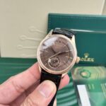 Rolex Replica Watch Cellini 50525 Chocolate Dial Leather Strap 39mm - Image 3