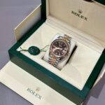 Rolex DateJust Dial Chocolate Replica Watch Custom Gold Wrapped GM Factory 41mm - Image 4