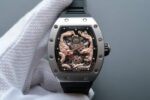 Replica Richard Mille RM057 Dragon Phoenix SS Case RG Dragon Dial Black Rubber Strap