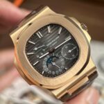 Patek Philippe Nautilus 5712R Replica Watches Gray Dial Leather Strap PPF Factory Version 3 40mm - Image 3