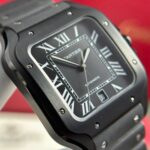 Cartier Santos Black Replica 11 Watch Rubber Strap BV Factory 39.8mm - Image 6