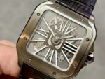 Fake Cartier watch Santos large model mechanical movement Black ADLC Steel Skeleton Dial WHSA0009 TWF(1:1 replica) - Image 9