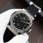 Hublot Classic Fusion Titanium Dial Black Replica Watch Movement SW300 Rubber Strap 42mm - Image 3
