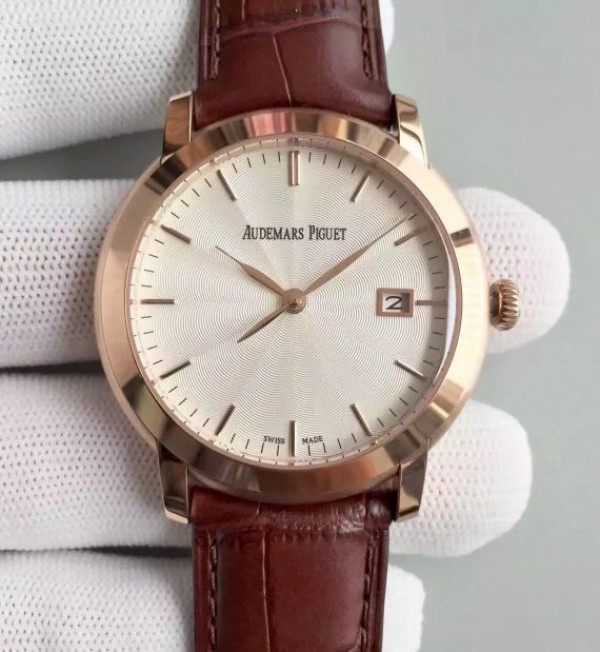 4BD6CB53-0553-E7FC-CB1E-E2AC920A7343.jpg Replica Audemars Piguet Jules Audemars 15170 RG White Dial Leather Strap A3120 - Image 1