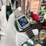 Cartier Replica Watch Santos Moissanite Diamond Bezel Blue Dial BV Factory 39.8mm - Image 2