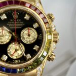 Rolex Best Replica Watch Daytona Rainbow Gold Wrapped And Moissanite Diamond Custom 40mm - Image 7