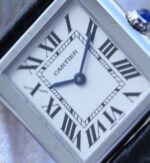 Replica Cartier Tank Solo SS White Dial Black Leather Strap Ronda Quartz - Image 3
