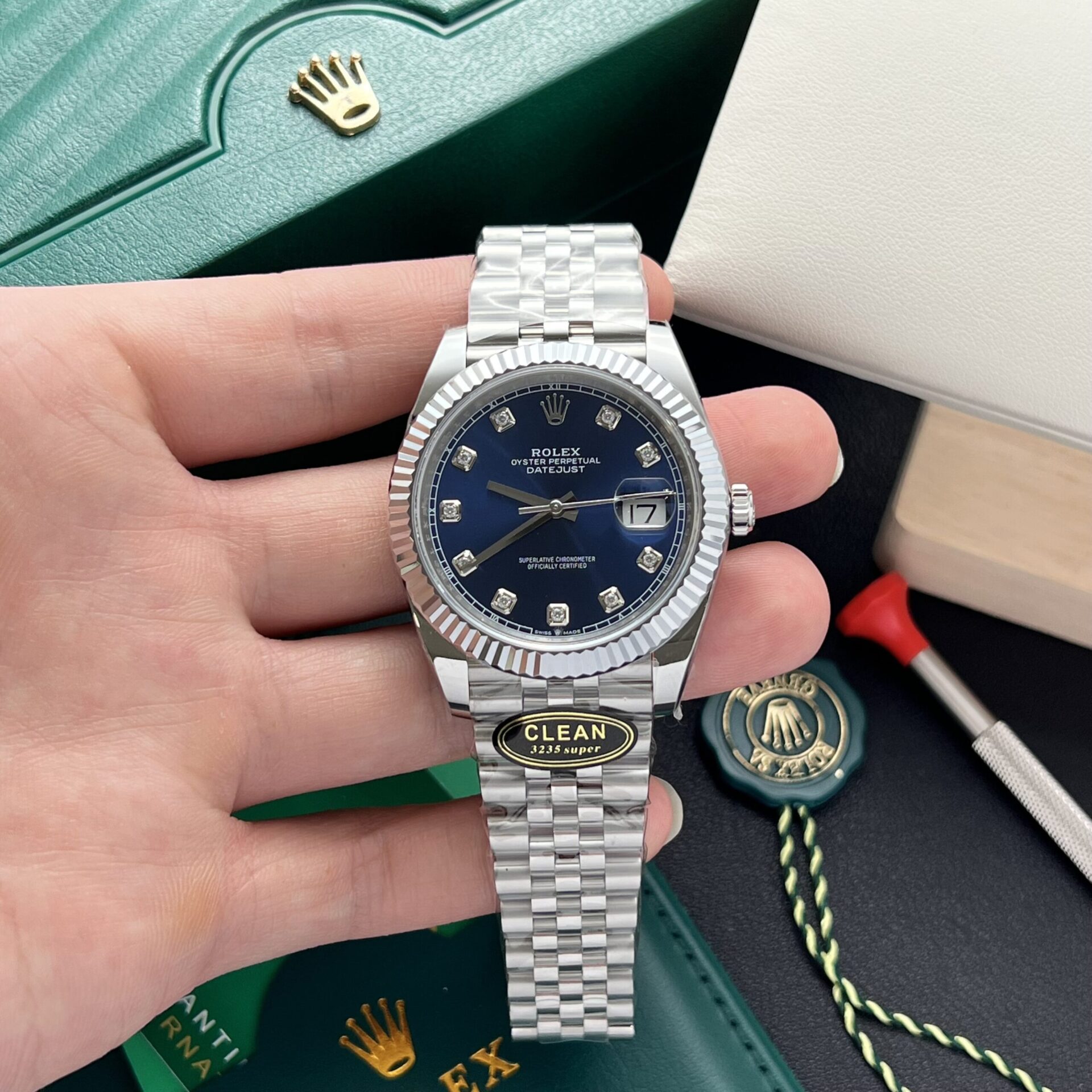 4C783579-13E0-A00F-886E-21DB81513D38.jpg Rolex Replica Watch Datejust 126334 Blue Dial Clean Factory 41mm - Image 1