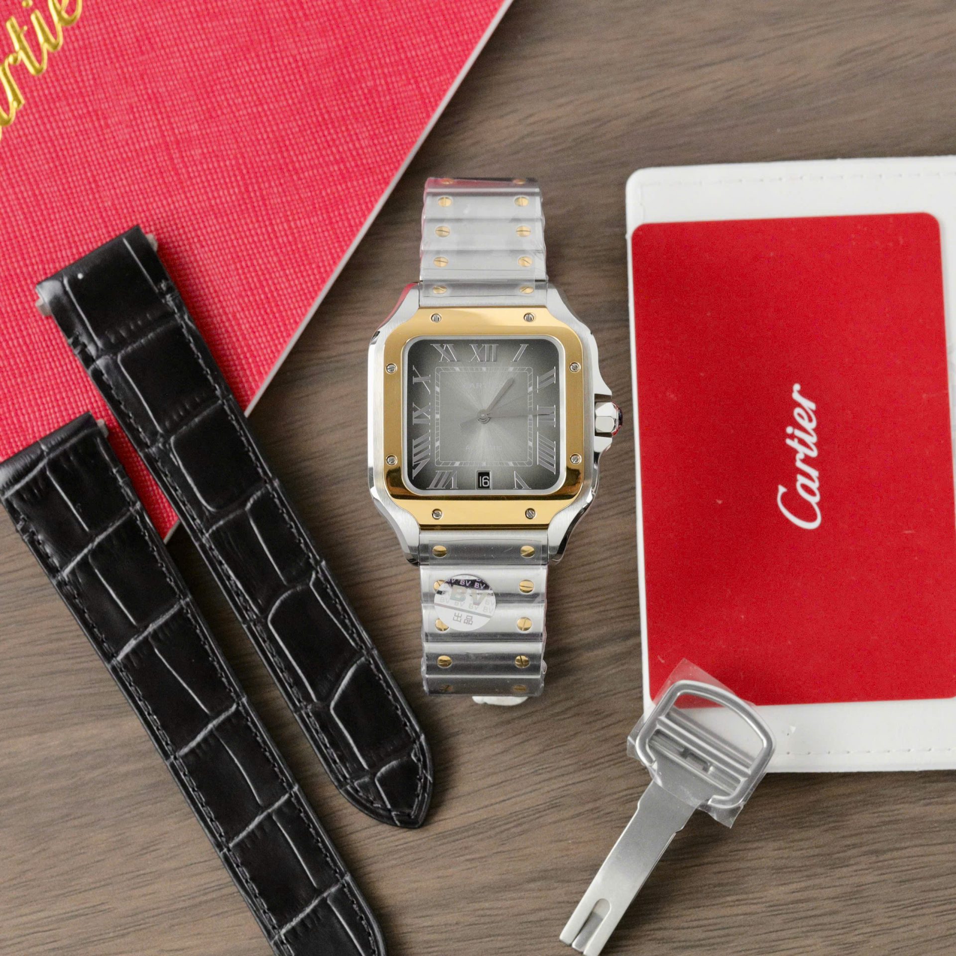 4CFE57CF-BFF5-5ADB-E3E6-84DDEA67A609.jpg Cartier Santos CRW2SA0030 Replica Watch Gray Dial BV Factory 39.8mm - Image 1