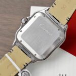 Cartier Santos Copies Watch Dial Blue Custom Diamonds Moissanite Hong Kong 39.8mm - Image 9