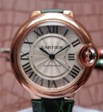 Replica Cartier Ballon Bleu 33mm RG White Textured Dial Leather Strap - Image 3