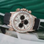 Rolex Daytona Best Clone Watches 18K Gold Wrapped + Diamonds Moissanite Baguette 40mm - Image 3