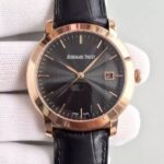 Replica Audemars Piguet Jules Audemars 15170 RG Black Dial Leather Strap A3120