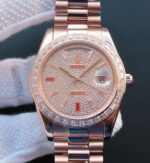 Replica Rolex Noob Day-Date 218399 RG Full Diamonds A3255