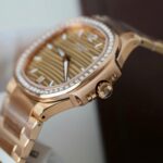 Patek Philippe Nautilus 7118 Women Replica Watch Custom Gold Wrapped + Diamonds Moissanite 3K Factory 35.2mm - Image 8