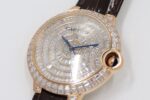 Cartier Blue Balloon Square Diamonds Full Sky Watch-Rose Gold-Leather-42mm(1:1 replica) - Image 4