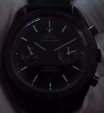 Replica Omega Speedmaster Moonwatch Co-Axial Chronograph Pitch Black Leather A9300 - Image 8