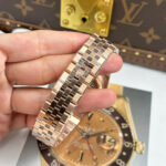 Rolex Land-Dweller 127235 Rose Gold Honeycomb Motif Dial Luxury Fake Watches 40mm - Image 16