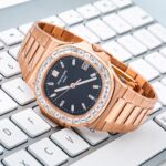 Patek Philippe Nautilus 5711 40MM Black Diamond Dial With Rose Gold Bracelet(1:1 replica) - Image 3