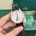 Rolex Replica 1:1 Watch Cellini 50525 White Face Black Leather Strap 39mm - Image 2