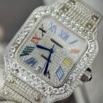 Cartier Santos Best Replica Watch With Full Stone 39.8mm - Image 3
