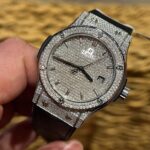 Hublot Classic Fusion Titanium Diamonds Pav?? Customs Full Moissanite Imitation Luxury Watches 42mm