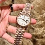 Rolex Replica Watch Day-Date Meteorite Dial With Moissanite Diamonds Hour Markers Custom Gold Wrapped GMF 40mm - Image 3