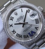 Replica Rolex DateJust 31mm 178383 Diamonds Bezel Roman Markers White Dial A2235 - Image 3