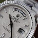 Rolex Replica Watch Day-Date Dial Meteorite Number Pile Diamond Moissanite 40mm - Image 5