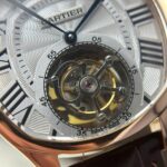 Cartier Drive Tourbillon Best Copies Watch Dial Guiloche Motif Leather Strap 41mm - Image 7