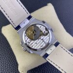 Fake Patek Philippe Replica Watch 5724G-001 Nautilus 40mm Black-Blue Baguette Diamond Bezel Moon Phase Date White Gold Leather Automatic GRF(1:1 replica) - Image 2