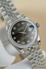 Rolex DateJust Lady Clone Watch Gray Dial Jubilee Strap 31mm - Image 3