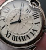 Replica Cartier Ballon Bleu 36mm White Textured Dial Pink Leather Strap - Image 2
