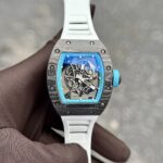 Richard Mille RM055 Full Carbon White Rubber Strap Replica 1:1 Watch 45mm - Image 2