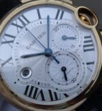 Replica Cartier Ballon Bleu De Cartier Chrono 47mm YG White Dial Leather Strap A8101 - Image 3