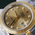 Rolex DateJust Copies Watches Yellow Champagne Dial Moissanite Diamonds Clean Factory 41mm - Image 5